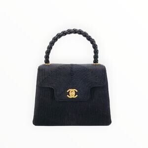 Vintage Chanel Silk Rope Mini Kelly Flap Bag 24K GHW 1997
